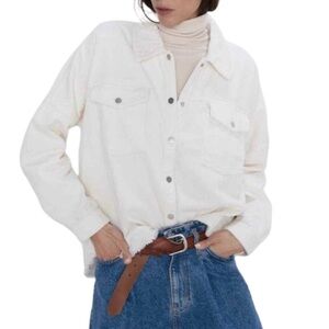 Zara White Corduroy Jacket Size XS